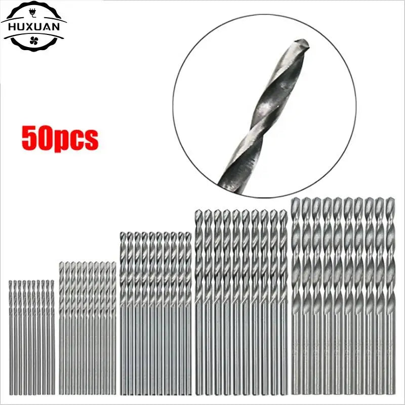 50pcs/lot Drill Bits For Metal Wood Working HSS Steel Straight Shank 1-3mm Twist Drill Bit Power Tools Wholesale