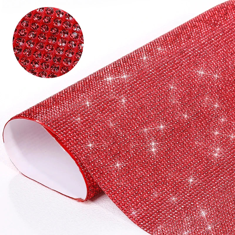 1 Sheet 24*40CM Rhinestones Sticker Self Adhesive Sewing Trimmings Glitter Gem Art Crafts DIY Car Phone Decoration Appliques