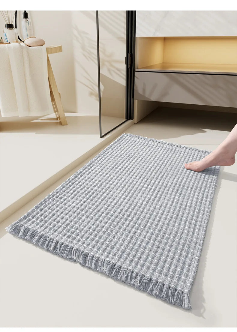 Kitchen Runner Lightweight Entryway Rug Woven Throw Mat with Tassels,Non-Shedding Washable Rug Pile Runner for Bedroom Doorway