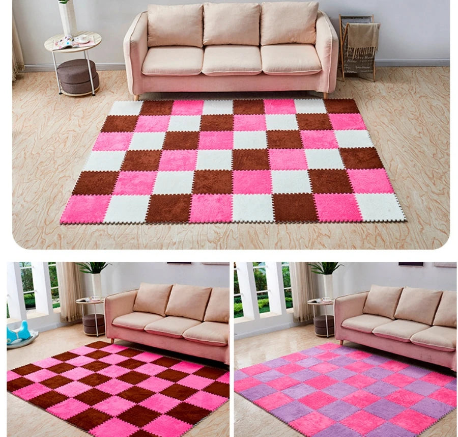 5/10/20 Pcs DIY 30*30*1.1-1.2cm Thick Living Room Bedroom  Kids Room Soft Carpet Magic Patchwork Jigsaw Splice Baby Climbing Mat