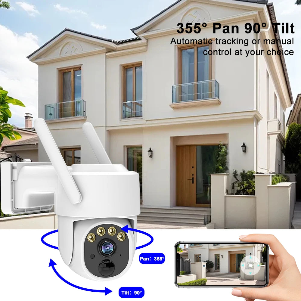 4G Ptz Camera 3MP Battery Camera with 5W Solar Panels 18000mAh Battery 4G SIM Card Surveillance Cctv Outdoor Security Protection