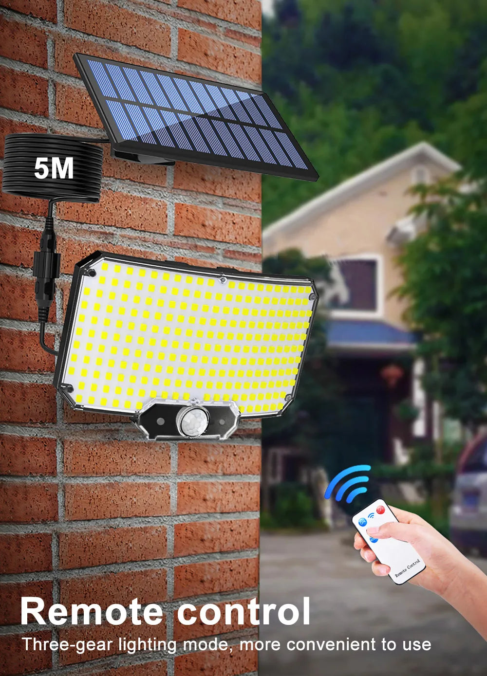 234LED Solar Light Outdoor Waterproof With Motion Sensor 3 Lighting Mode Security Light Solar Flood Light for Garden Garage Yard