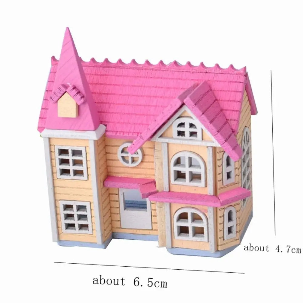 DIY Assemble Fairytale Town House Mini Doll Houses Dolls Miniature House Handicraft Wooden Miniature Handicraft Building