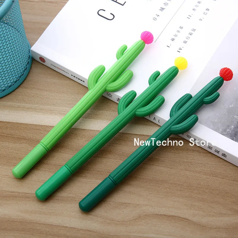 1Pc Creative Cactus Neutral Pen Plant Black Signature Office Pen Student Stationery Kawaii School Supplies Cute Stationary