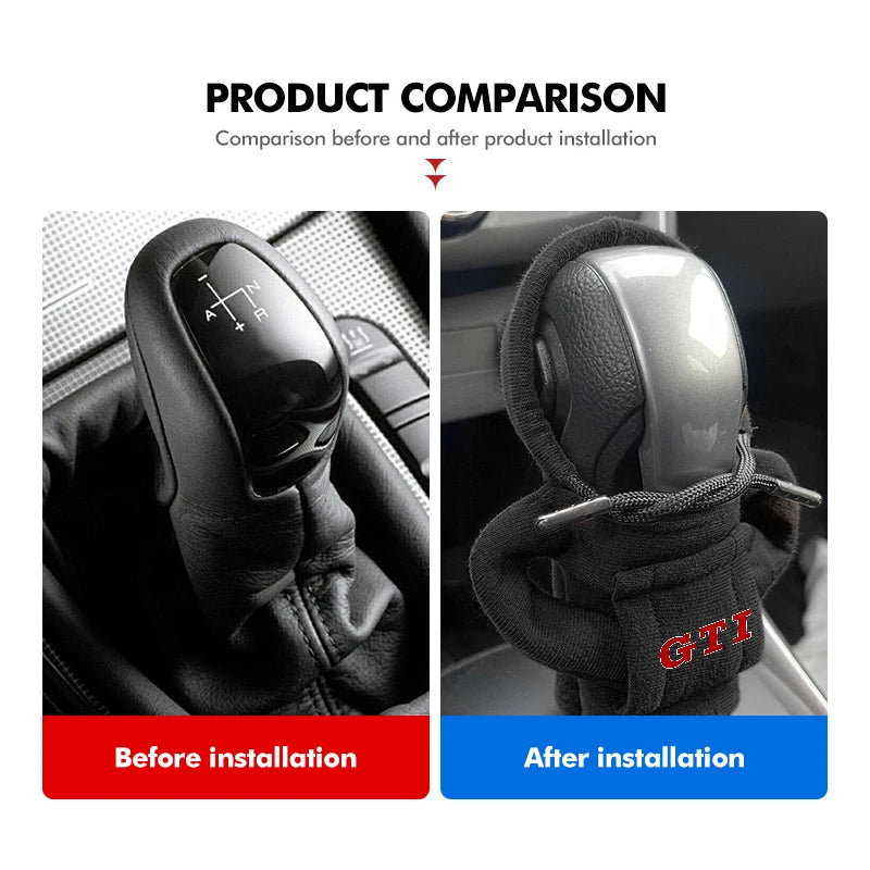 Car Hoodie Gear Shift Lever Cover Gear Knob Sweatshirt Hat For Volkswagen Golf 4 5 6 7 GTI Tiguan Passat B5 B6 B7 CC Jetta MK5