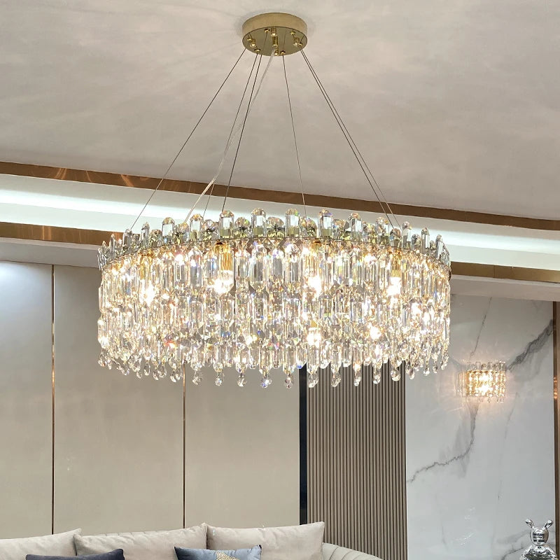 Light Luxury Crystal Pendant Gorgeous Chandelier Living Room Kitchen Light Creative Simple Luxury Atmospheric Led Decorative