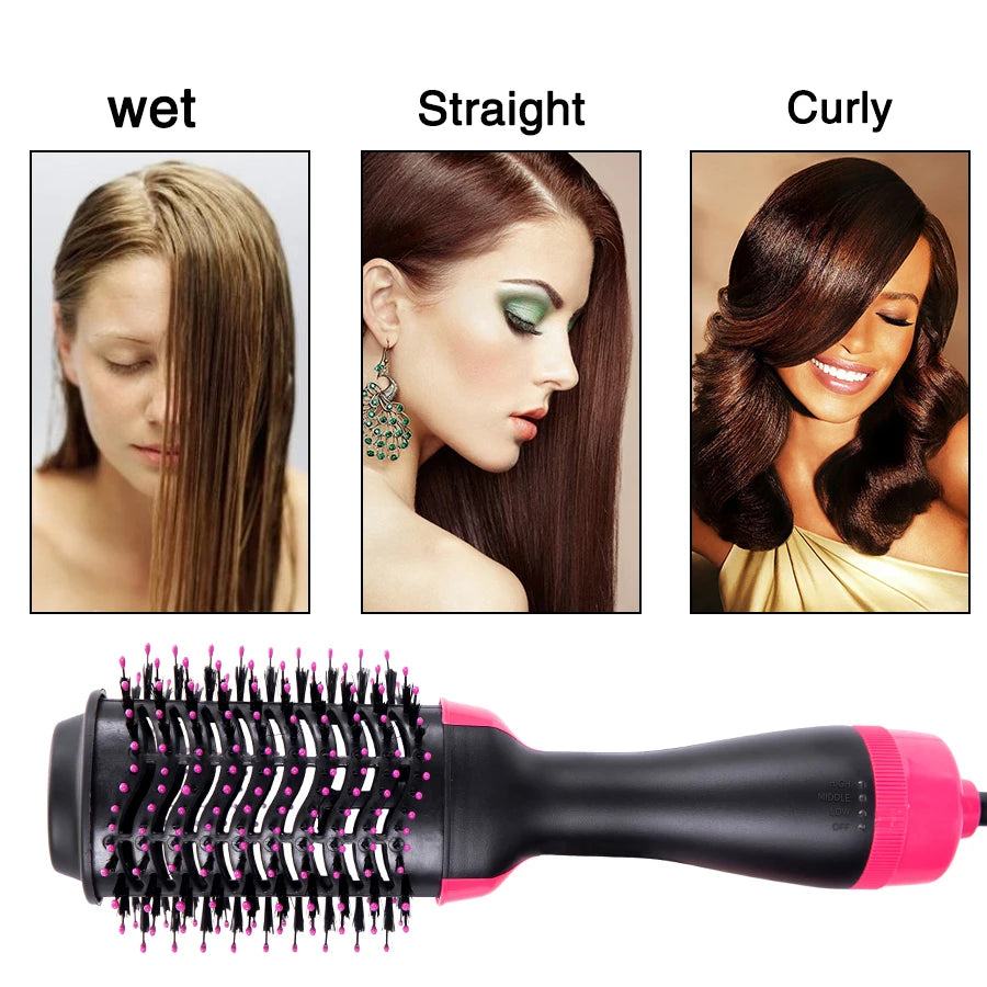 Cheap Hair Dryer Brush Hot Air Brush Styler And Volumizer One Step Hair Straightener Curling Iron Curler Comb Electric Brush