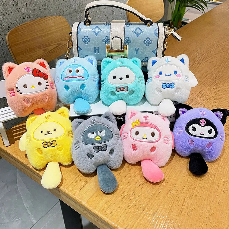 Sanrioed Plush Toys Cinnamoroll Kuromi My Melody Anime Cute Plushie Keychain Pendant Cartoon Stuffed Toy for Children Girls Gift