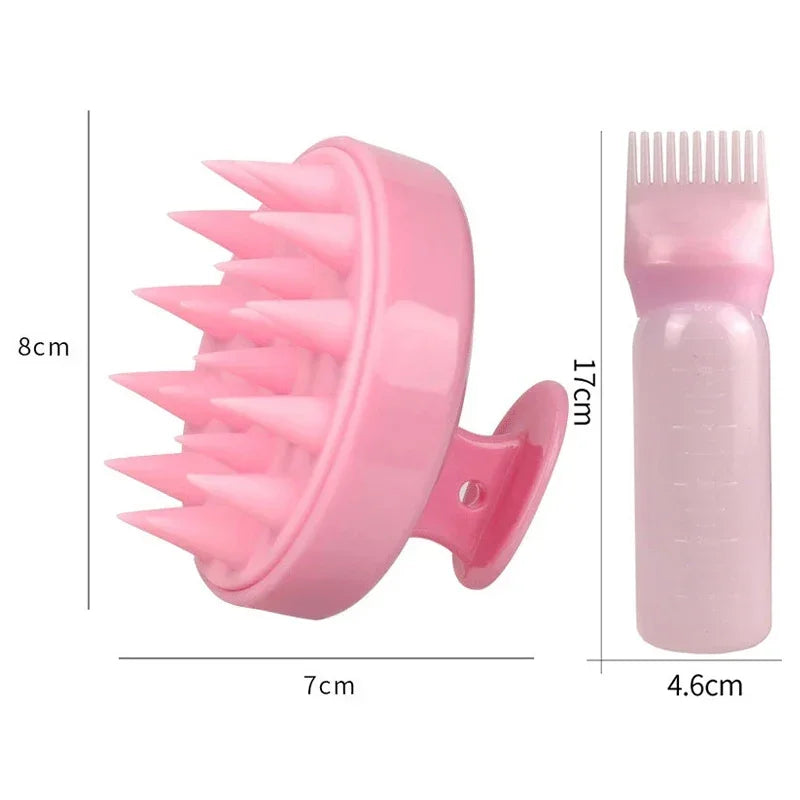 2pcs Hair Dye Refillable Bottle Applicator Comb Hair Massager Brush Air Cushion Comb Set Hair Coloring Hairdressing Styling Tool