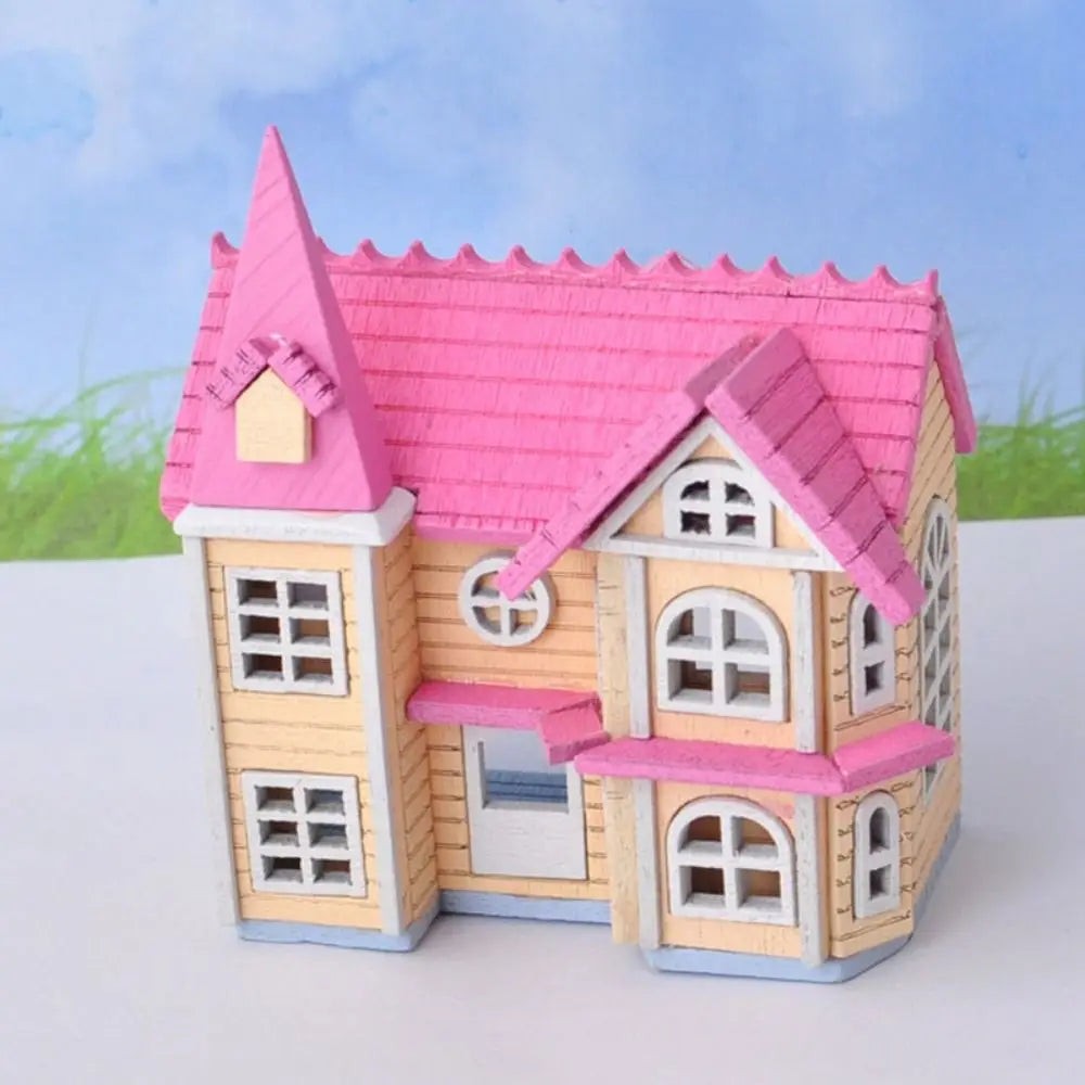 DIY Assemble Fairytale Town House Mini Doll Houses Dolls Miniature House Handicraft Wooden Miniature Handicraft Building