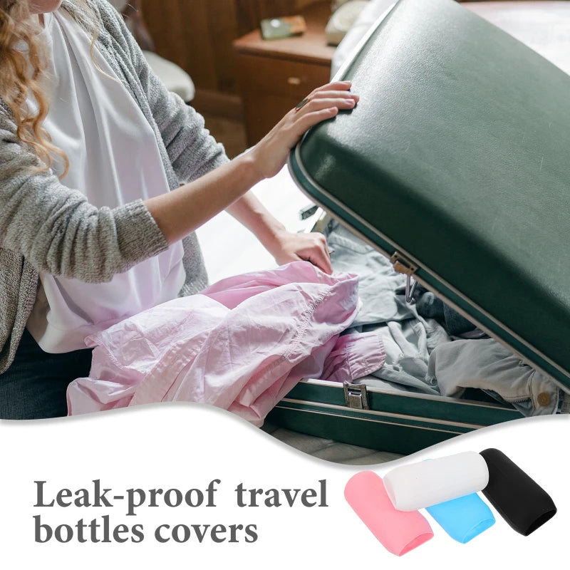 8 Pcs Elastic Sleeves For Leak Proofing Travel Silicone Leak-proof Sleeve Travel Shampoo Bottle Elastic Bottles Covers