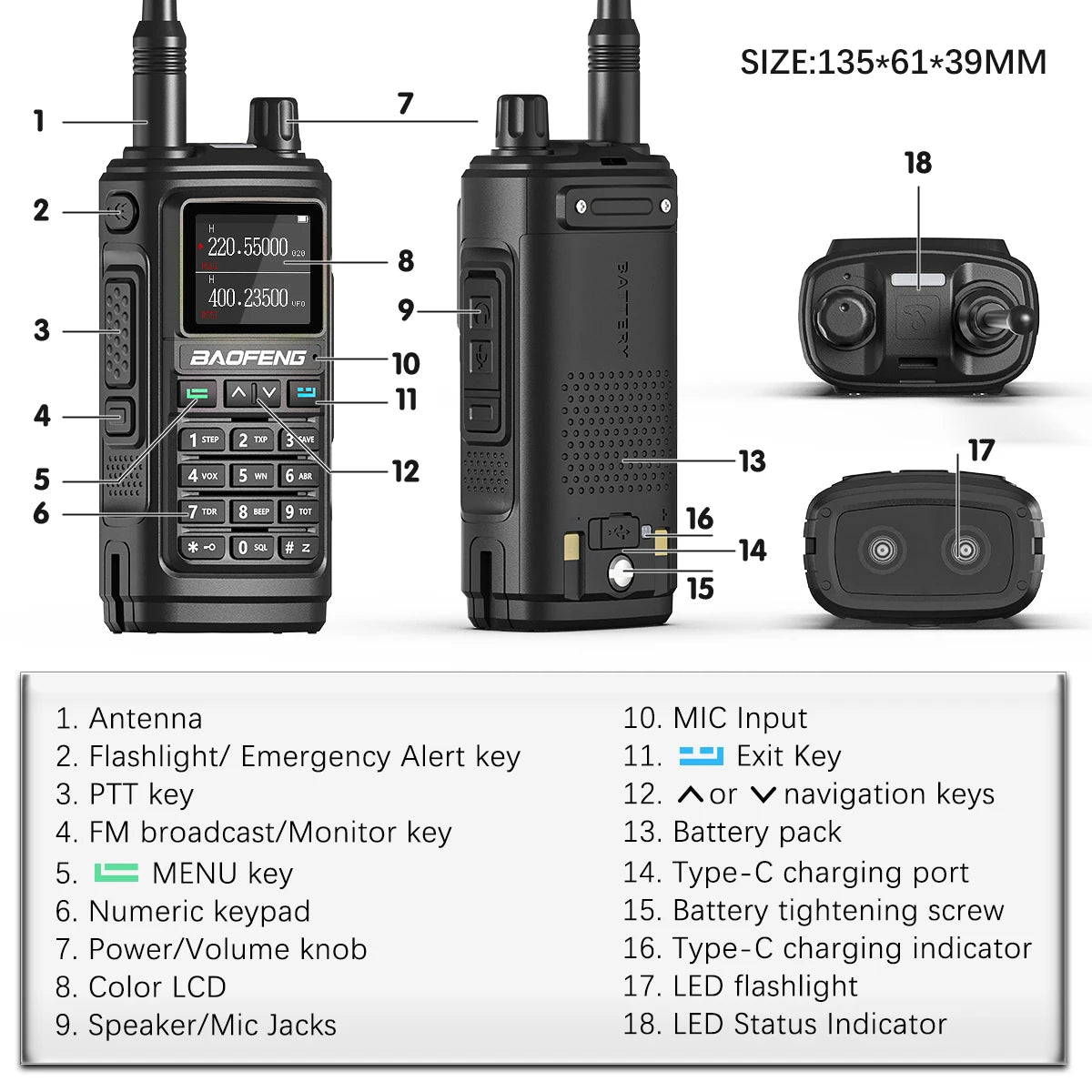 Baofeng UV-17 Pro V2 Wireless Copy Frequency Tri Band Waterproof Powerful Walkie Talkie Long Range UV-5R UV S9 Two Way Radio