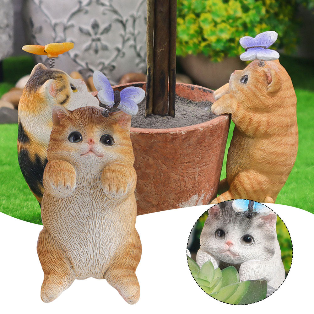 Resin Cat Figurines Miniature Decor Home Fairy Garden Accessories For Mini Landscapes