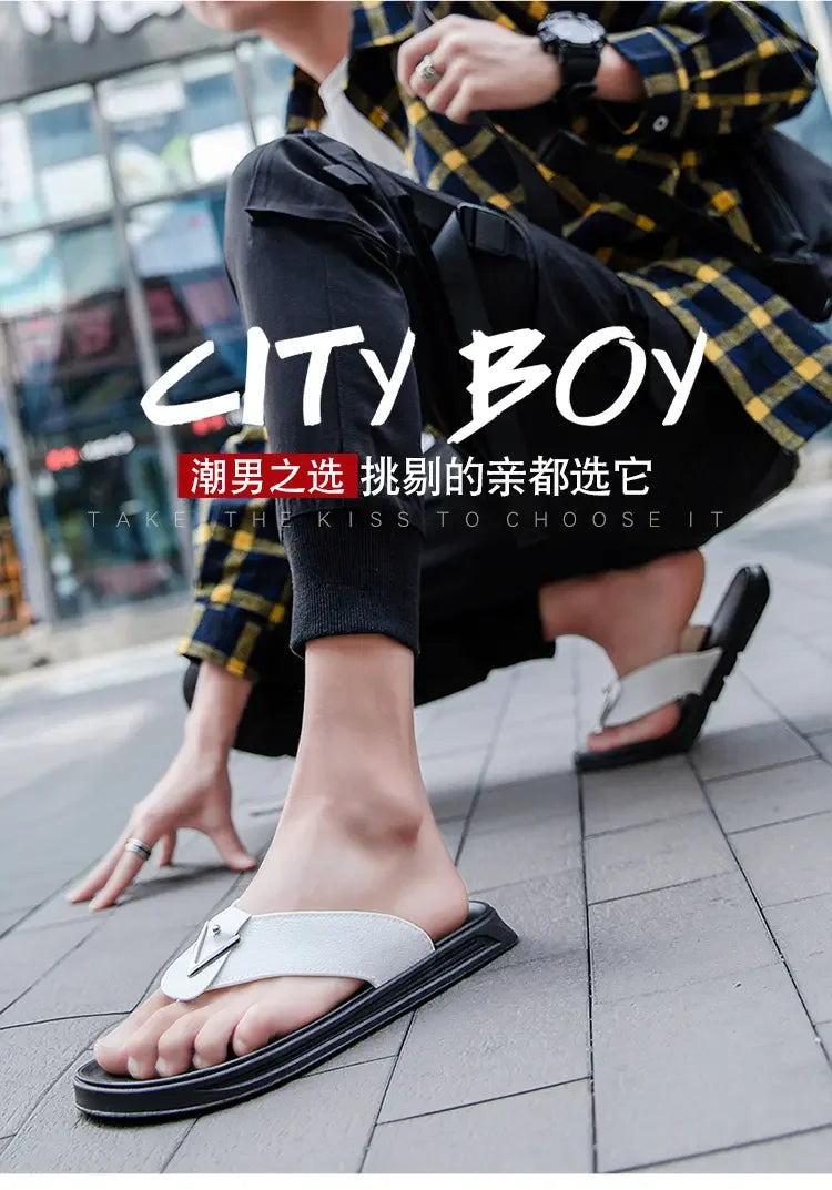 39-44Men's Flip-flops Outdoor Slippers Casual Beach Shoes Summer Slippers Men Luxury Sandals Fashion Shoes for Boy Free Shipping