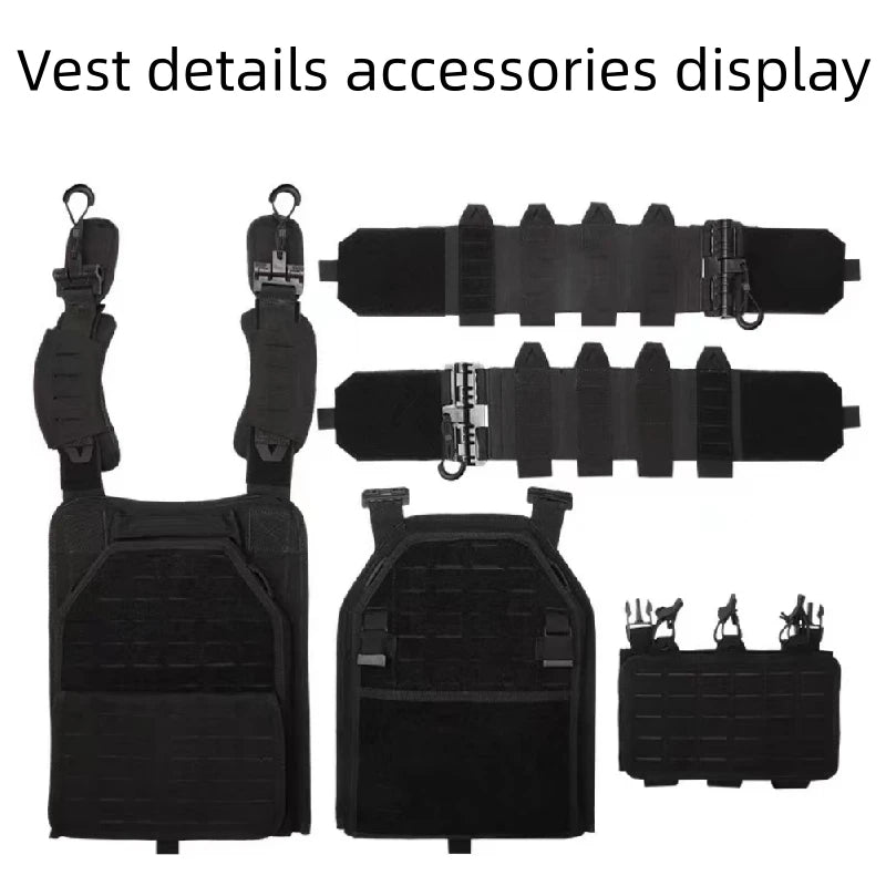 Yakeda New Hunting Tactical Vest 6094 Quick detachable light laser cut Tactical vest Black gear carry tactical vest