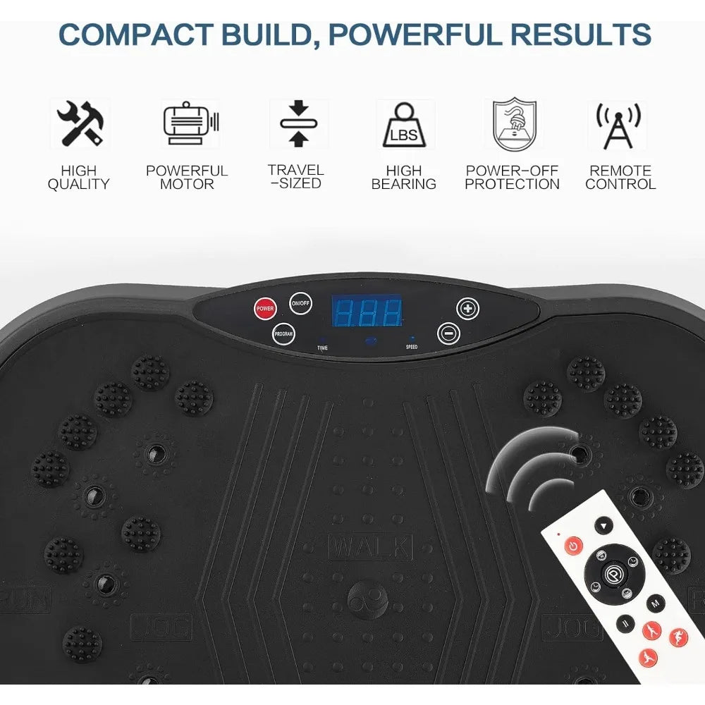 Vibration Plate Exercise Machine - Full Body Workout Vibration Platform with Loop Bands & Remote Control for Home Fitness