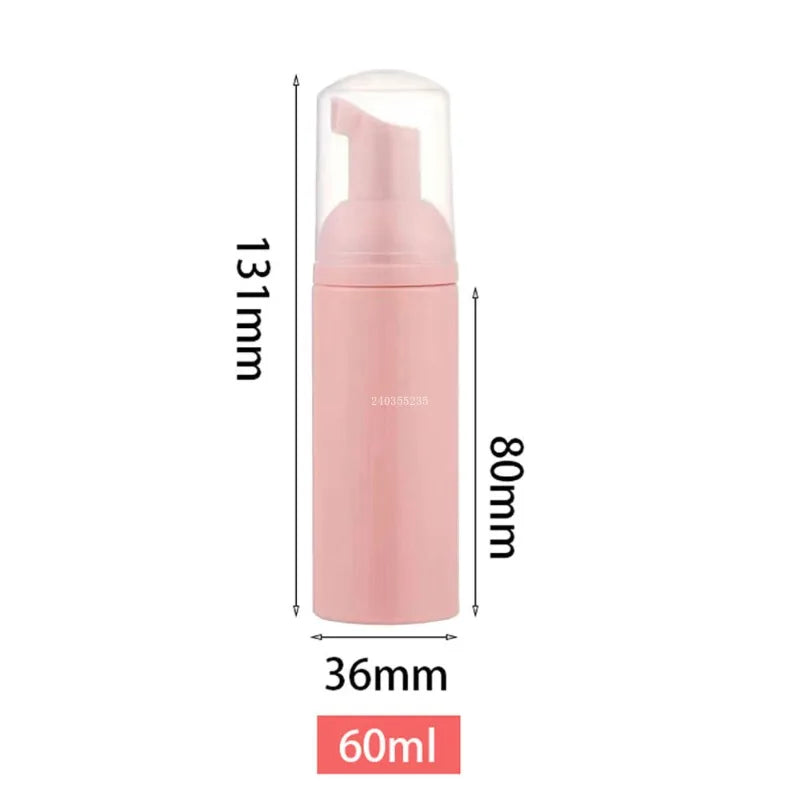 6Pcs 60ml Plastic Foam Pump Bottle Empty Face Eyelashes Cosmetic Bottle Cleaner Soap Dispenser for Cleaning Foam Bottle