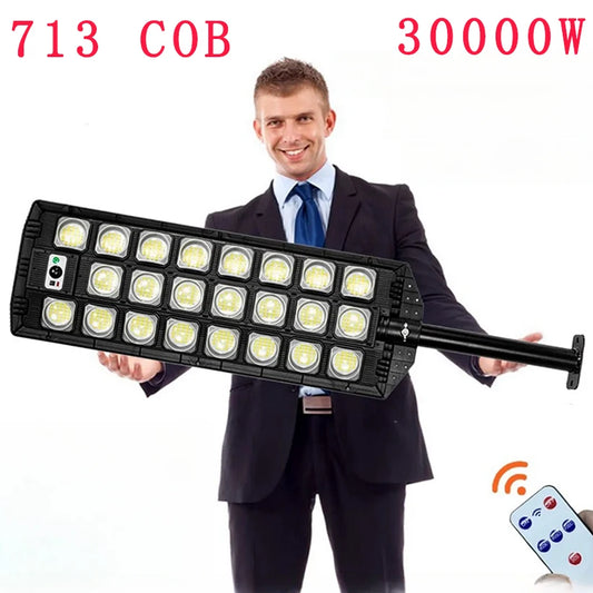 30000W Solar Street Light Outdoor 598LED 30000 Lumens Super Bright Motion Sensor Waterproof for Yard Garage Garden Solar Lamp