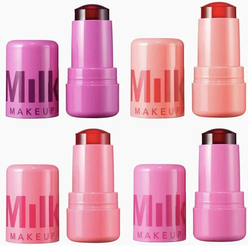 3-in-1 Milk Makeup Lipstick Blush Stick Lip Tinted Cooling Water Long Lasting Jelly Tint Watercolor Multi-Use Matte Makeup