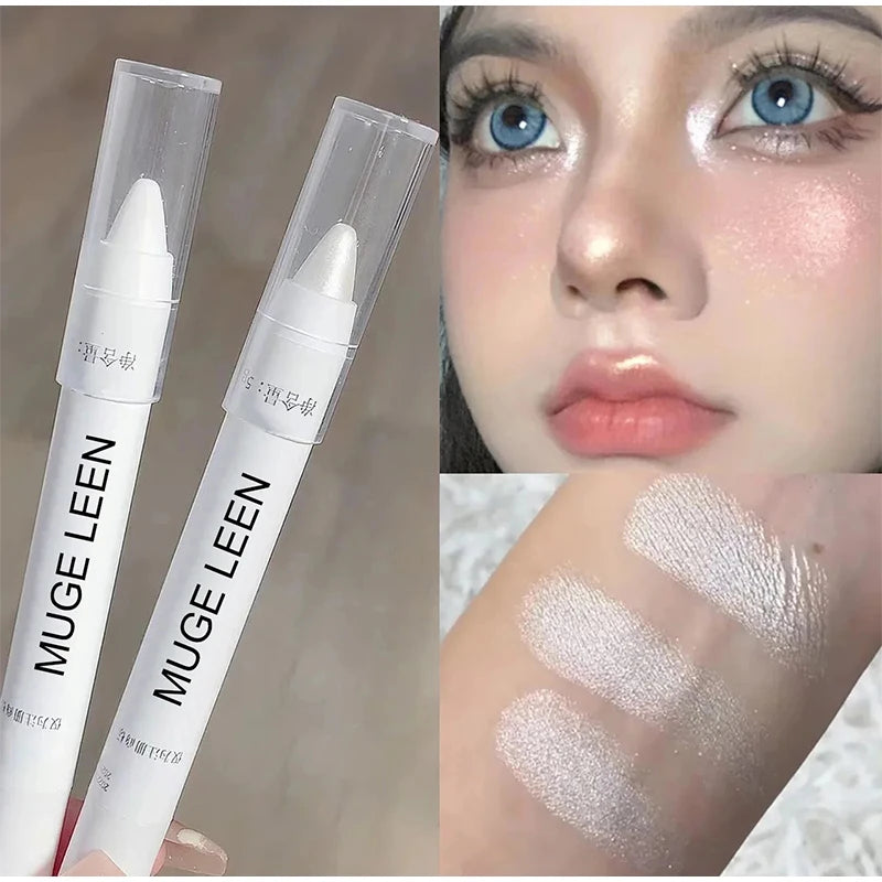 Flash Pearl Eyeshadow Pencil Waterproof Fine Flash Eye Highlighter Lasting Silkworm Eyeliner White Silver Brightening Pen Makeup