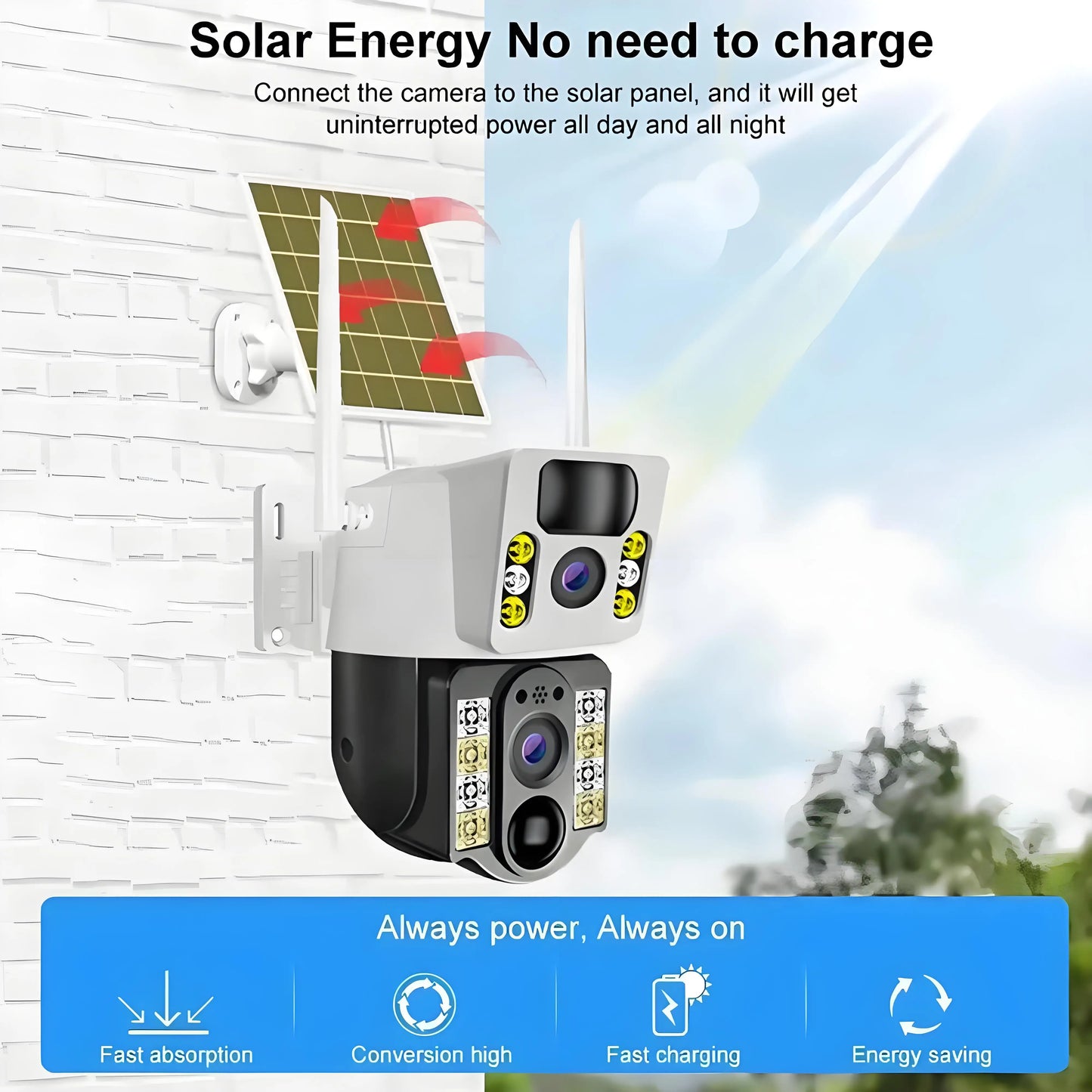 V380 Wireless 4G Sim Card Solar Camera 4K 8MP Dual Lens WiFi Surveillance Camera PIR Security Outdoor Waterproof IP PTZ CCTV