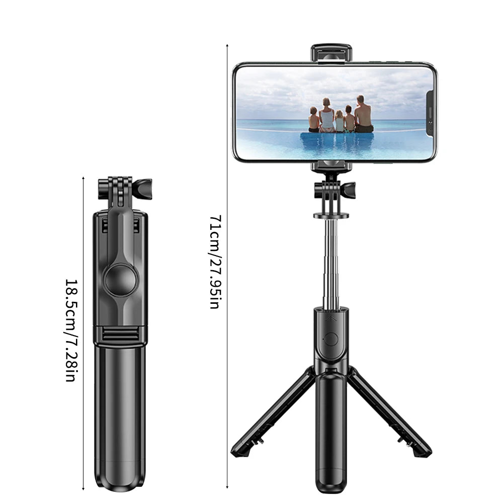 Wireless Selfie Stick Tripod Stand with Bluetooth Remote Extendable Tripod for iPhone Samsung Mobile Phone Tiktok Live Streaming