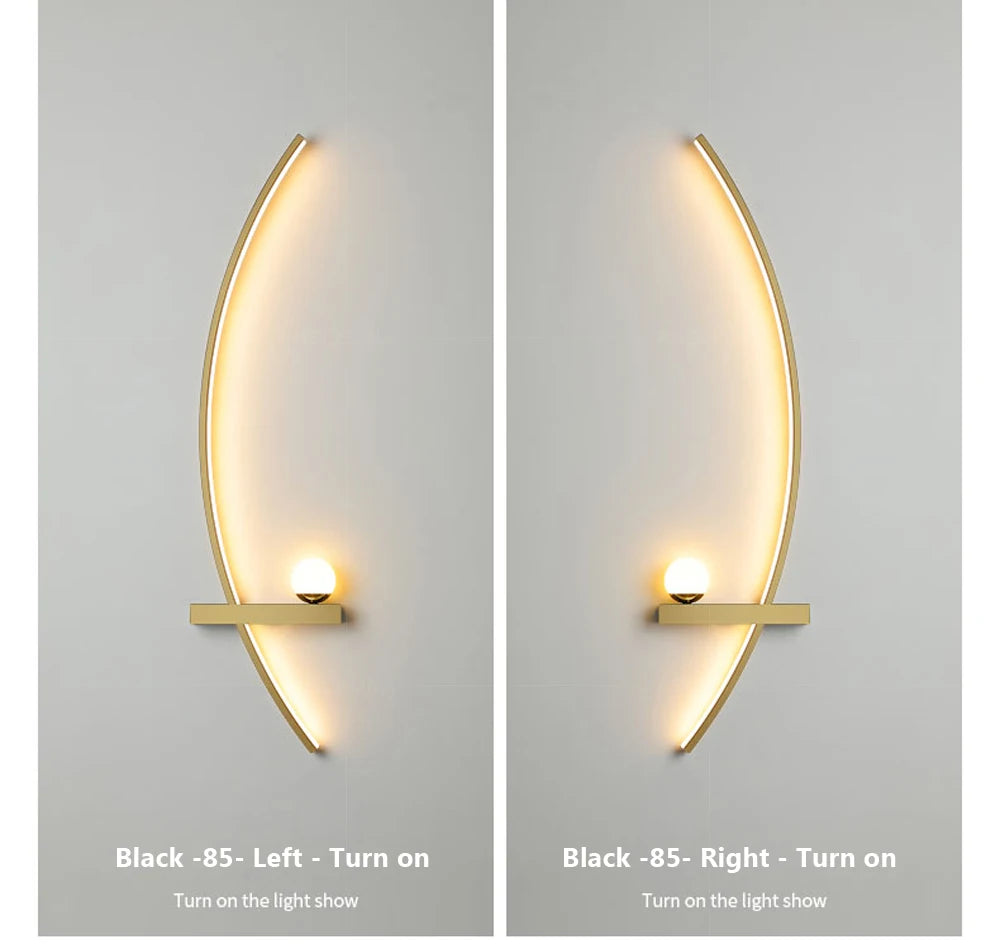 Nordic LED Wall Lamps Minimalist Lines Decorative Wall Sconces Bedroom Living Room Corridor Modern Aesthetic Lighting Luminaires