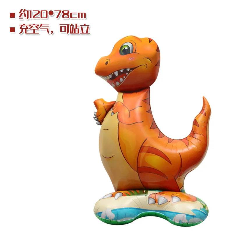 Huge 4D Standing Animals Balloon Jungle Safari Cartoon Dinosaur Crocodile Ballon Kids Boys Happy Dino Theme Birthday Party Decor