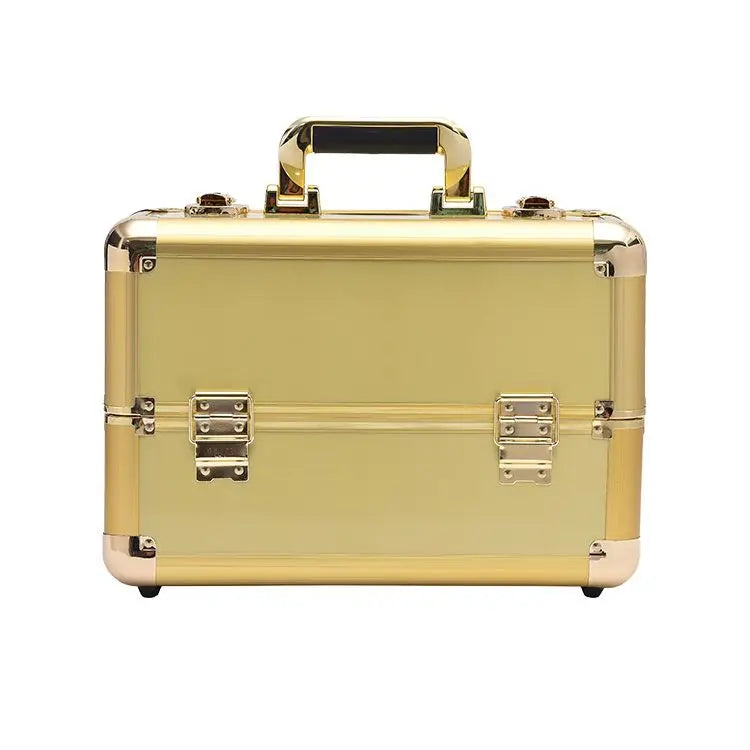 2024 New Professional Makeup Box Aluminum Alloy Make Up Organizer Women Cosmetic Case Travel Large Capacity Suitcase Bag