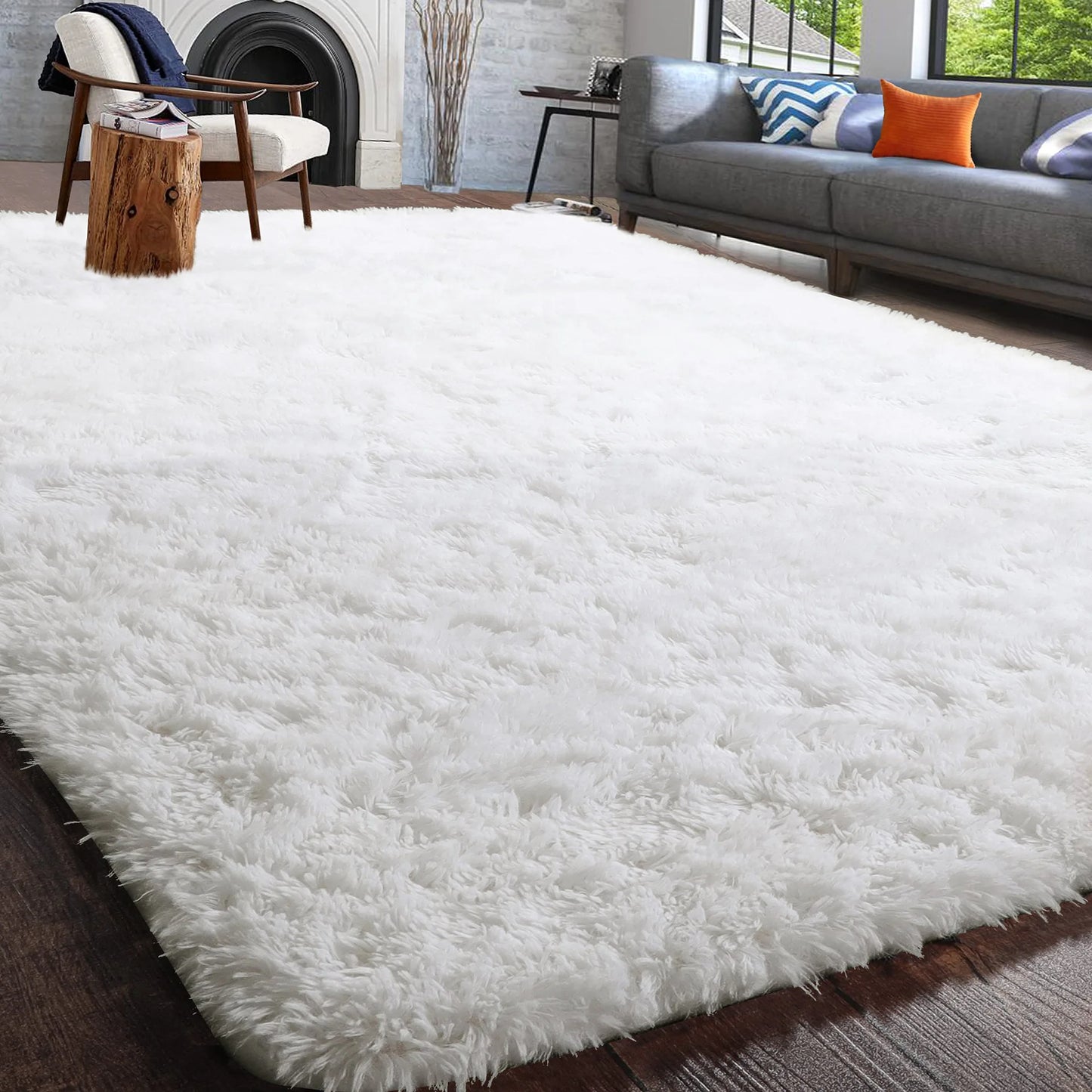 Soft Area Rugs For Bedroom Fluffy, Non-slip Tie-Dyed Fuzzy Shag Plush Soft Shaggy Bedside Rug, Tie-Dyed Living Room Carpet