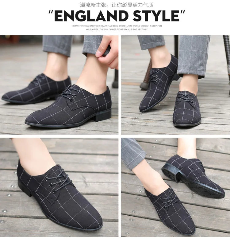 Mens Dress Shoes Summer New Men's Plus Size Casual Shoes Breathable Pointed Toe Old Beijing Cloth Shoes Canvas Leather Shoes