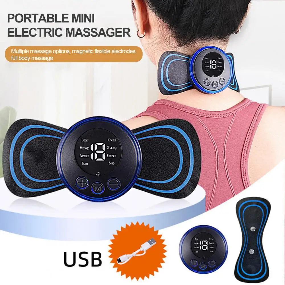 Muscle Stimulator Massager Machine Rechargeable Full Body Pain Relief Therapy Device Mini Massager Machine with 8 for Effective