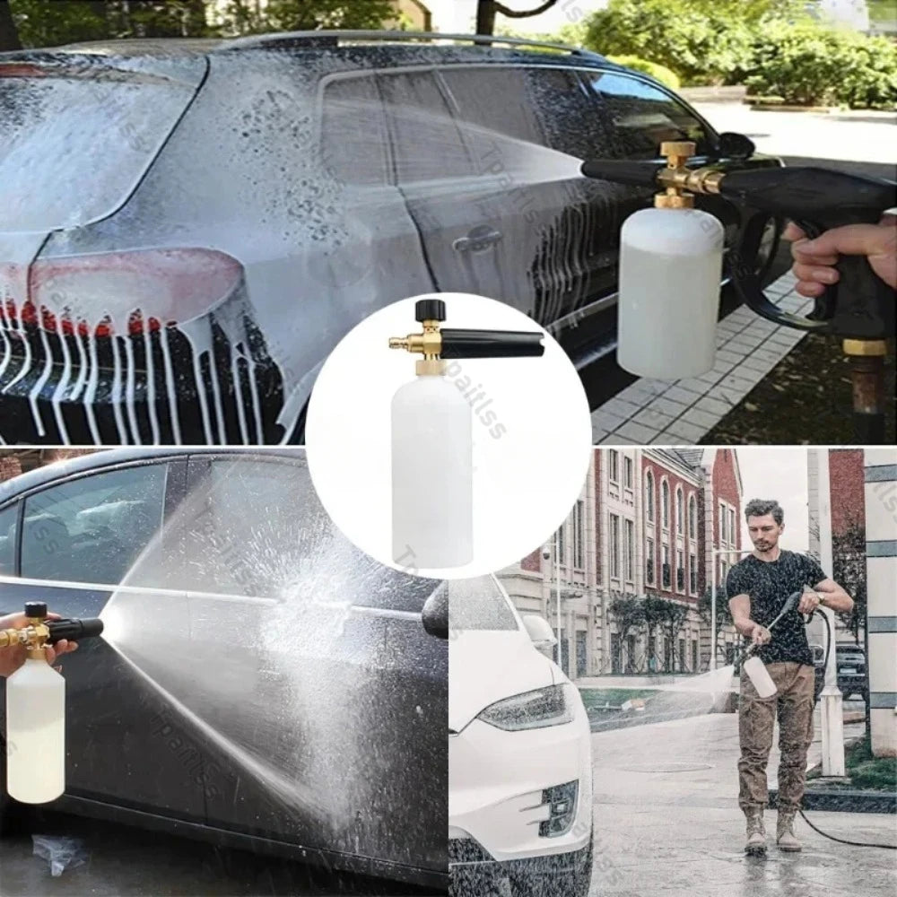 Tpaitlss Foam Cannon with 1/4 Quick or Karcher K Connect and 1L Bottle Snow Foam Lance for Pressure Washer Gun and Wand New