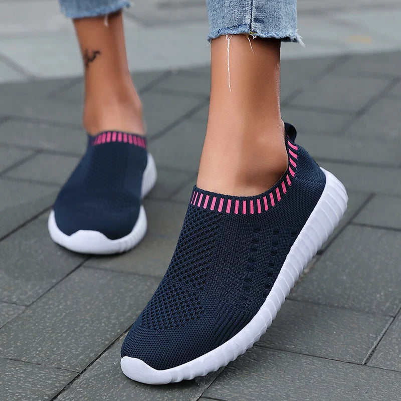 Women Sneakers Mesh Breathable Casual Tennis Shoes for Women Outdoor Walking Shoes Slip on Comfortable Lightweight Running Shoes