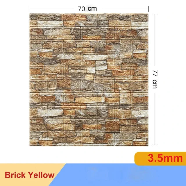 20 Pcs 3D Wall Stickers Brick Pattern Wallpaper DIY Waterproof for Living Room Bedroom Kitchen Background Home Wall Decoration