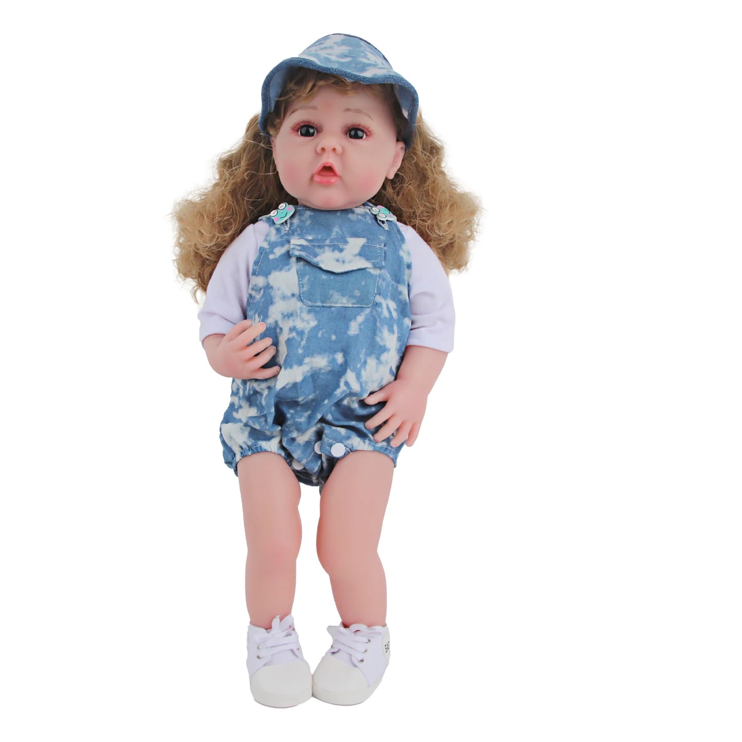 55CM 22 Inches Baby Reborn Girl Doll Full Body Soft Silicone Cute Newborn Dolls With Shoes,Clothes Girl's Best Gift Festival Toy