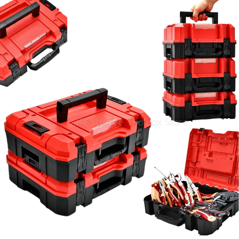 Multifunctional Tool Box Plastic Stacked Toolbox Organizer Suitcase Tool Storage Hard case Portable Large Capacity Toolbox