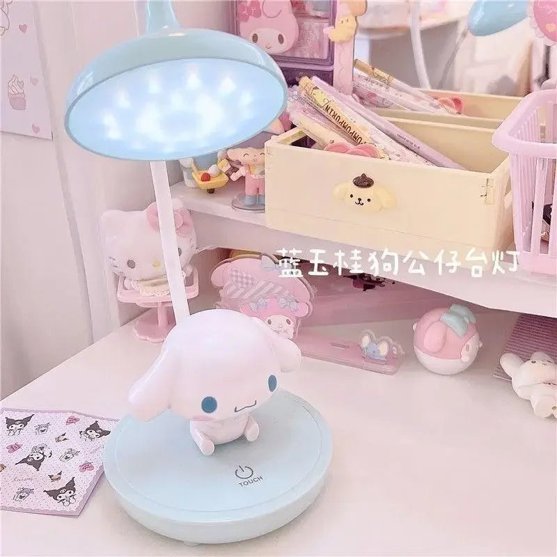 Kawaii Genuine Sanrio Led Night Light Hello Kitty My Melody Cartoon Desktop Bedroom Table Lamp Children Learning Cute Gift