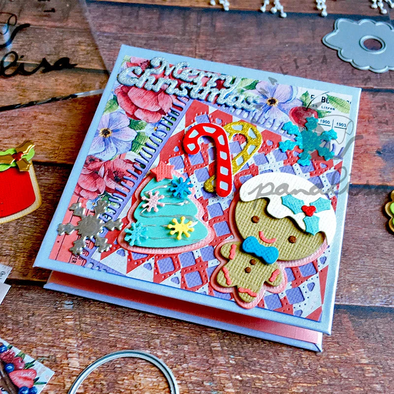 Panalisacraft Christmas gingerbreadman biscuit cookies Metal Cutting Dies diecut scrapbooking Album Paper Card Craft Embossing