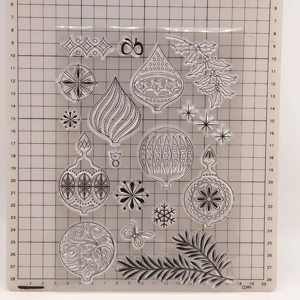 Clear Stamps for Card Making, Christmas Theme Transparent Silicone Stamps Seal for DIY Scrapbooking Decor Album Crafts T2037