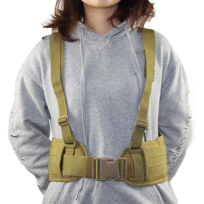 Tactical Molle Waist Belt Outdoor Hunting Military Padded Waist Belt Combat Patrol Belt Nylon Adjustable Waistband Men