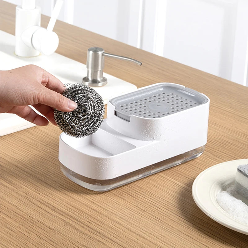 Soap Dispenser Bottle Automatic Liquid Soap Dispenser Kitchen Bath Accessories Sponge Brush Storage Box Manual Soap Dispenser