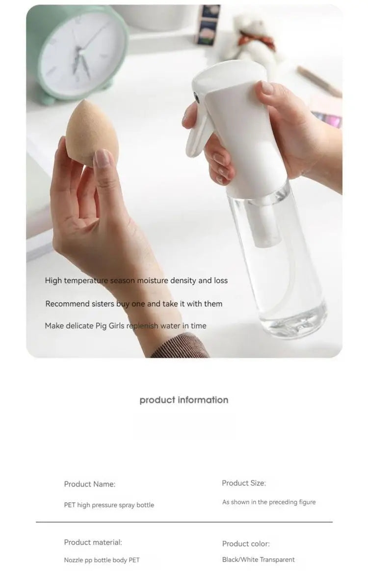 High Pressure Continuous Spray Bottle Hair Care Makeup Water Replenishing Spray Bottle Separate Bottle Press Mist Spray Bottle