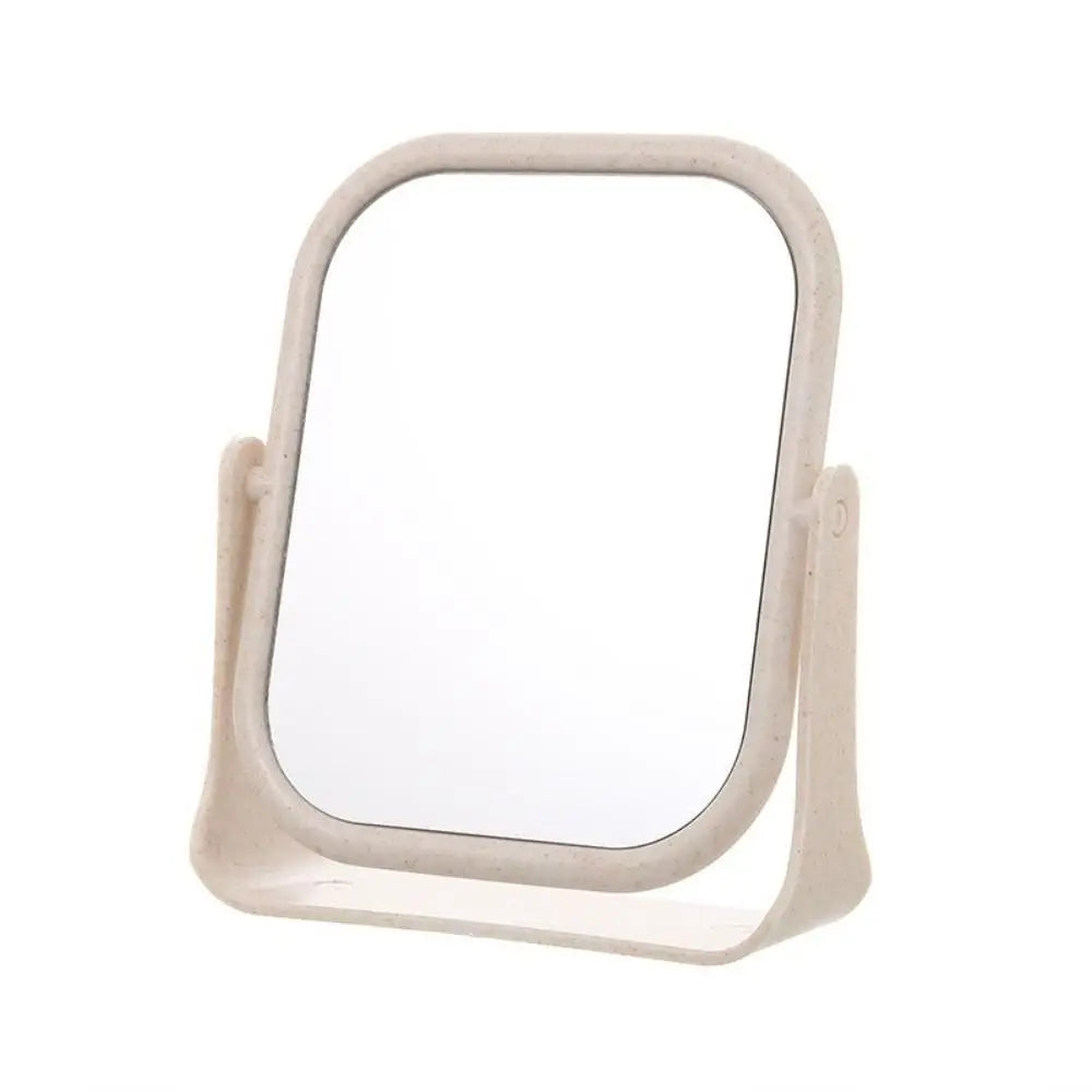 Foldable Desktop Makeup Mirror 360 Degree Rotating Double Sided Princess Mirror Adjustable With Stand Square Round Mirror Home