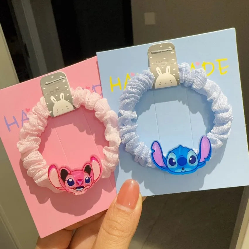 Hot Disney Cartoon Stitch Hair Circle Children's Accessories Cute Kids Headwear Girl Elastic Band Hair Accessories