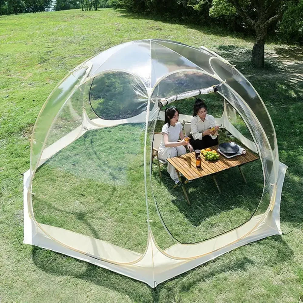 Transparent Camping Tent 4-8 Person Star Dome Tent Portable Spherical Tents 360 Degree Panoramic Window Outdoor Sun Room Tents