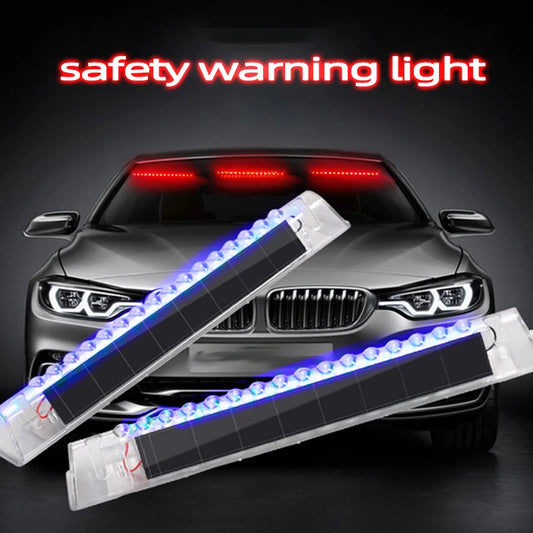 Led Wireless Warning Light Car Solar Flashing Safety Police Lamps Auto Super Bright Colorful Universal Interior Decoration 1pcs