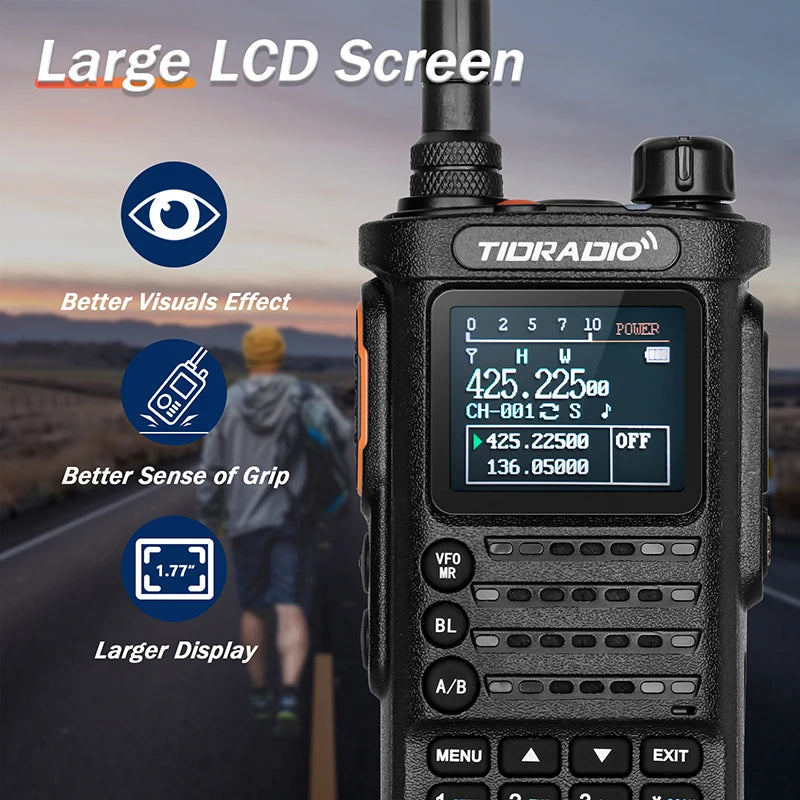 2nd Gen 2PCS TIDRADIO H8 10W Walkie Talkie Long Range Connection Wireless Programming Multi-Band Two Way Radio  Portable Set HAM