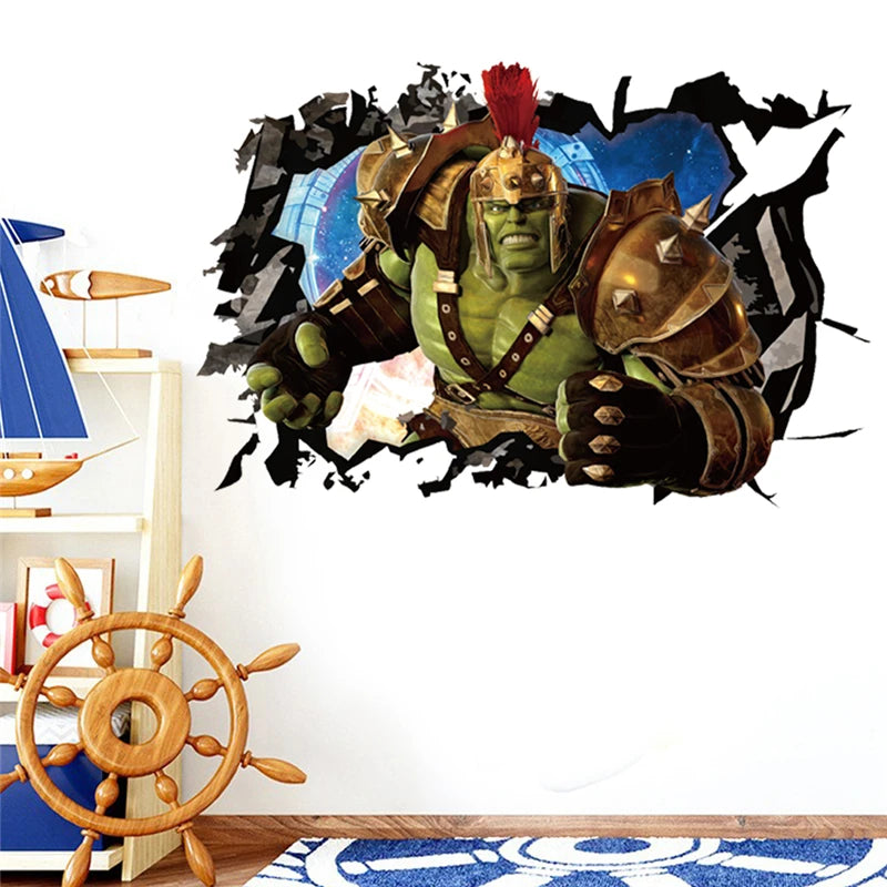 3D Cartoon Hulk Marvel Avengers Wall Stickers For Kids Rooms Living Room Bedroom Wall Decoration SuperHero Movie Poster