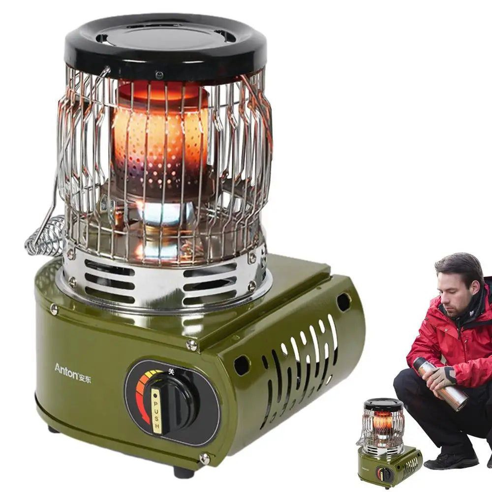 Outdoor Camping Gas Stove  2 in 1 Portable Propane Heater Burner High Efficiency Heating Stove for Winter Ice Fishing Hiking